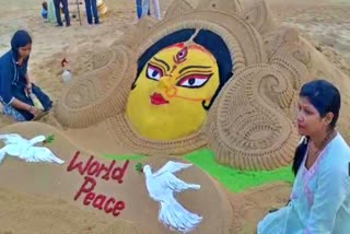 MAA DURGA SAND SCULPTURE