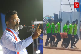 திருமாவளவன், மெரினாவில் மயக்கமடைந்தவரை தூக்கிச் செல்லும் காட்சி