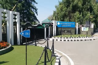 A view of Sher-i-Kashmir International Convention Center, Srinagar ahead of counting of votes for J-K assembly election results