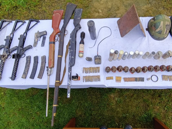 Security forces recover arms and ammunition