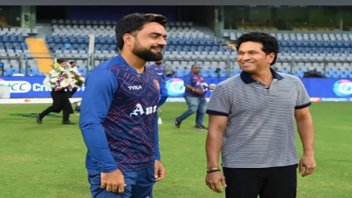 Sachin Tendulkar meets Afghanistan team