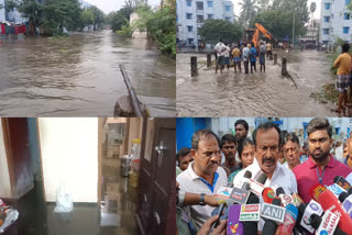 flood entering house due to heavy rain in Erode Minister Muthusamy inspect