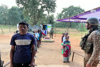 Voters gathered at polling centre to cast votes, Photo credit: ITBP in Chhattisgarh