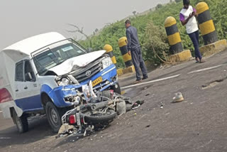 Cash van hit bike in Balotra