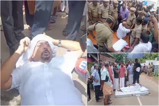 Man Protest For Building Number  Man Protest In Front Of Panchayat Office  Protest In Front Of Panchayat Office  Expatriate Protest In Front Of Panchayat  Kottayam Expatriate Protest In Front Of Panchayat  കെട്ടിട നമ്പർ ലഭിക്കാത്തതില്‍ പ്രതിഷേധ ധര്‍ണ  പ്രവാസിയുടെ വേറിട്ട പ്രതിഷേധ ധര്‍ണ  പഞ്ചായത്തിന്‌ മുമ്പിൽ പ്രവാസിയുടെ പ്രതിഷേധ ധർണ  കോട്ടയം വാര്‍ത്തകള്‍  മാഞ്ഞൂരിൽ പ്രവാസിയുടെ പ്രതിഷേധ ധർണ