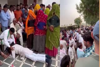 Johari Lal meena Son Falls on Mangilal Meena Feet