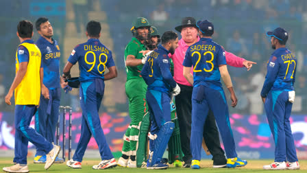 Cricket World Cup 2023  Bangladesh vs Sri Lanka  Players Refuse To Shake Hands  Bangladesh vs Sri Lanka Controversy  Bangladesh vs Sri Lanka Match Result  ഏകദിന ക്രിക്കറ്റ് ലോകകപ്പ്  ബംഗ്ലാദേശ് ശ്രീലങ്ക  കൈ കൊടുക്കാതെ താരങ്ങള്‍  കൈ കൊടുക്കാതെ ബംഗ്ലാദേശ് ശ്രീലങ്ക താരങ്ങള്‍  ബംഗ്ലാദേശ് ശ്രീലങ്ക മത്സര വിവാദം