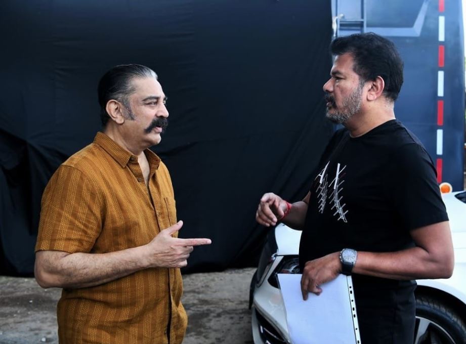 Kamal Haasan and Shankar on the sets of Indian 2