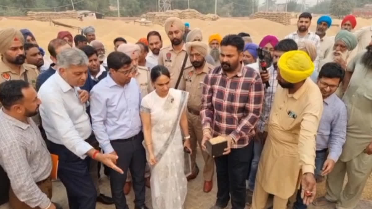 DC Bathinda Showkat Ahmad and SSP Amneet Kondal, MD Pansp Sonali Giri visited grain markets.