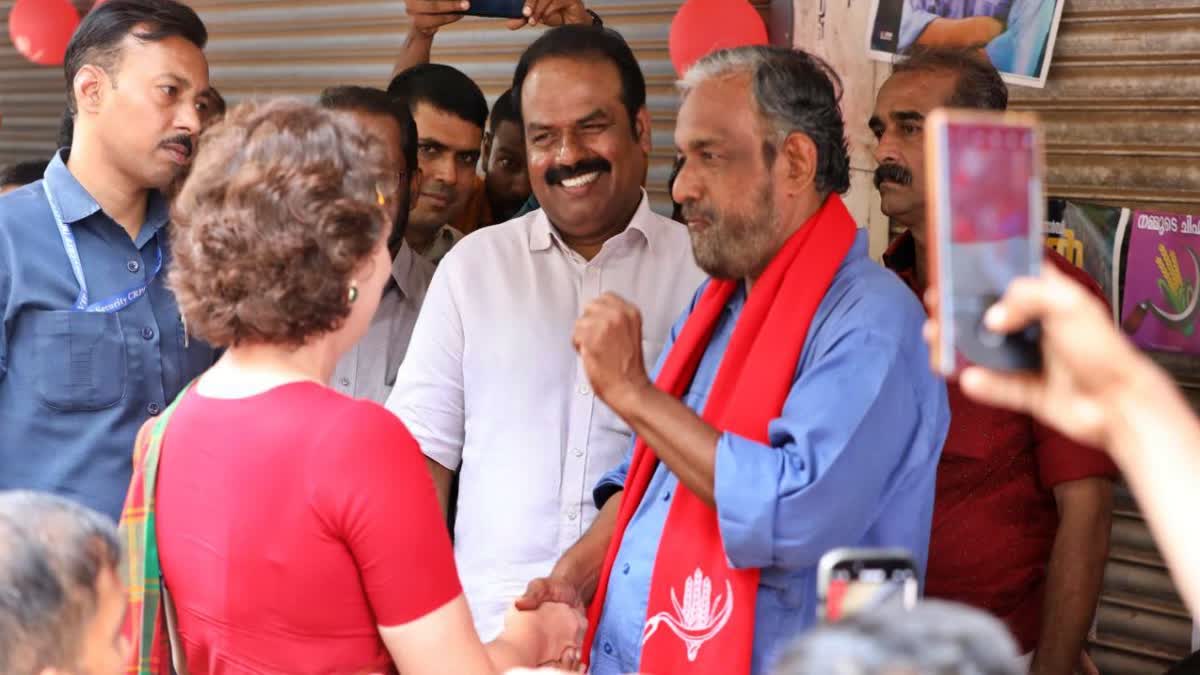 വയനാട് ലോക്‌സഭ ഉപതെരഞ്ഞെടുപ്പ്  WAYANAD LOK SABHA RE ELECTION  PRIYANKA GANDHI AND SATHYAN MOKERI  പ്രിയങ്ക ഗാന്ധി സത്യൻ മൊകേരി