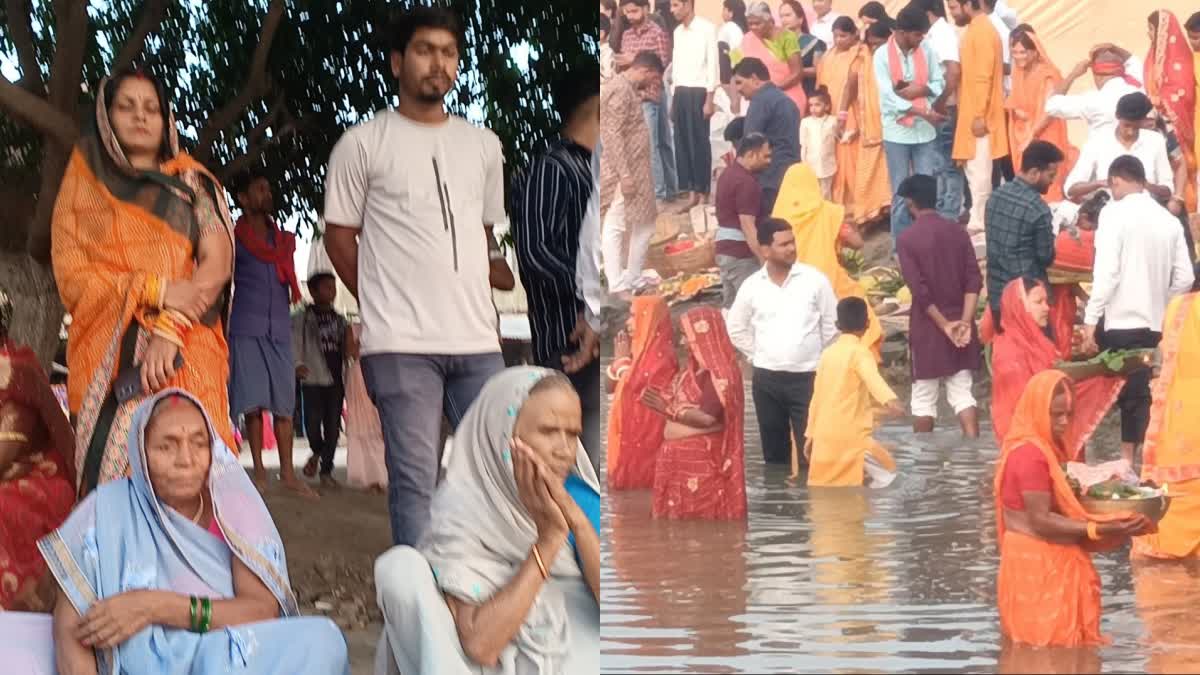 devotees offer Arghya to setting Sun in Jharkhand On occasion of Chhath Puja 2024