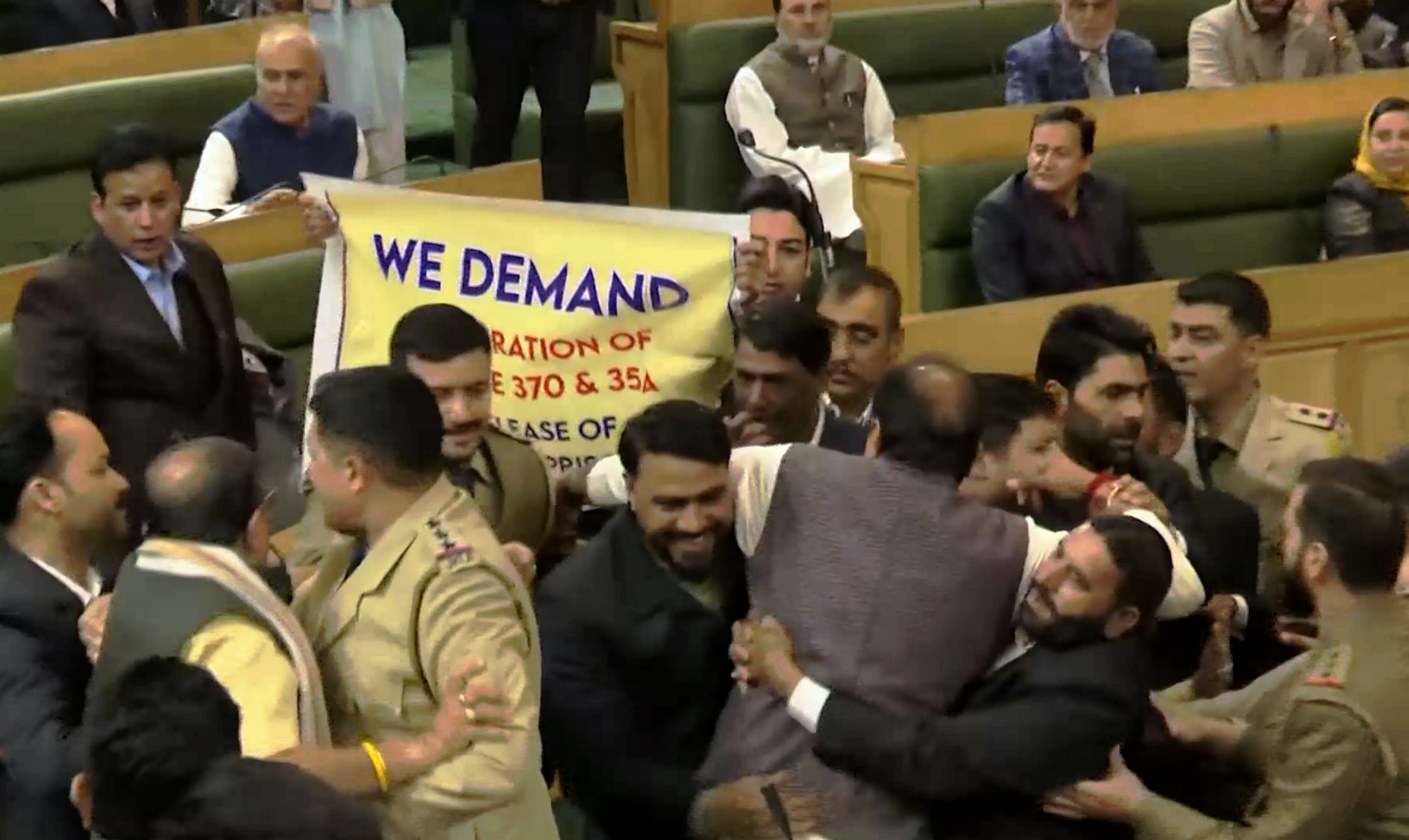 Ruckus in Jammu and Kashmir Assembly on Thursday.