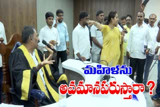 MLA Madhavi Reddy Protest in Kadapa Municipal Corporation Meeting