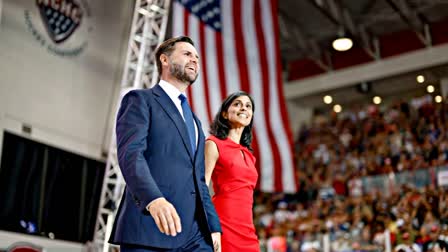 Usha Chilukuri with husband JD Vance