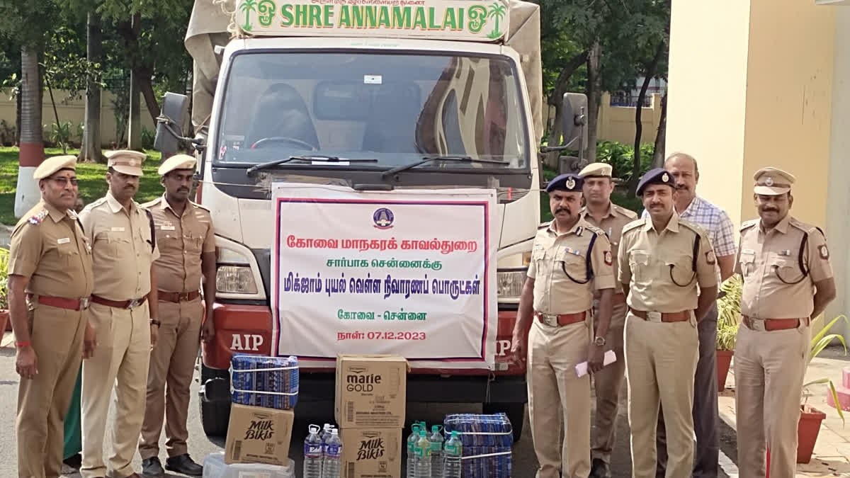 Coimbatore Police Send Relief Goods to Chennai