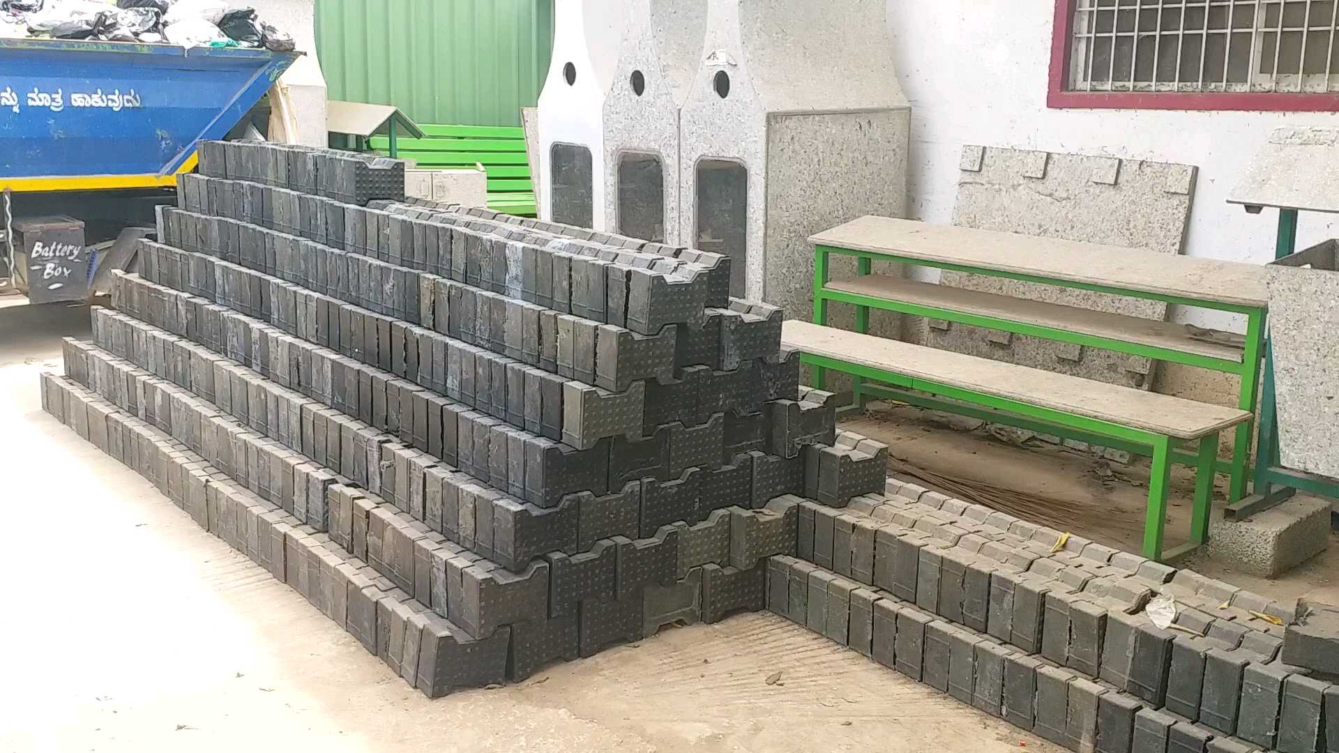 Making Tiles With Plastic In Mysuru