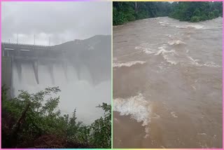 flood water over flowing in roads in alluri district