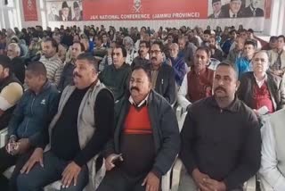 sheikh-abdullah-118-birth-anniversary-celebrated-by-nc-leaders-workers-in-jammu-party-headquarter