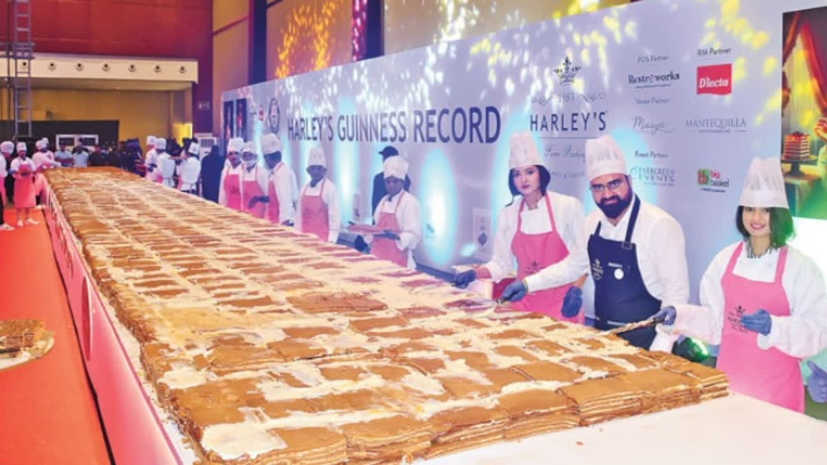 Bakers In Hyderabad Makes 2254 Kg Russian Medovik Honey Cake, Creates Guinness Record