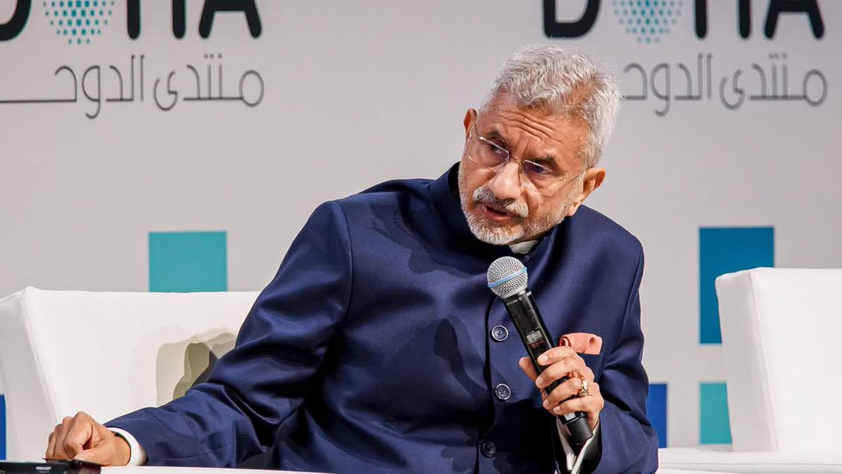 Doha: Union External Affairs Minister S Jaishankar speaks during a panel discussion on 'Conflict Resolution in a New Era', in Doha, Qatar, Saturday, Dec. 7, 2024.