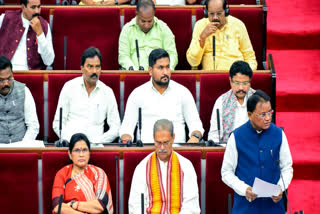 Odisha Chief Minister Mohan Charan Majhi speaks on the first day of the second session of the 17th Odisha Legislative Assembly, in Bhubaneswar on Tuesday.