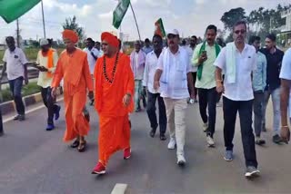 Massive Padayatra begins against Hemavati Link Canal project in Tumakuru