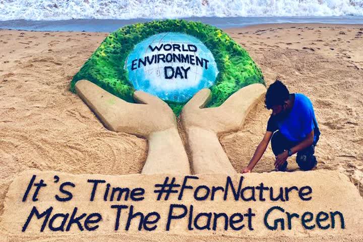 Artist Sudarsan Pattnaik Marks World Environment Day with creative touch