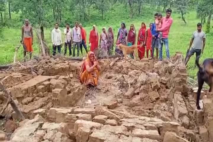 Adivasi's fallen house