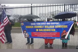 Members of the Baloch diaspora in America protested against Pakistan outside the White House