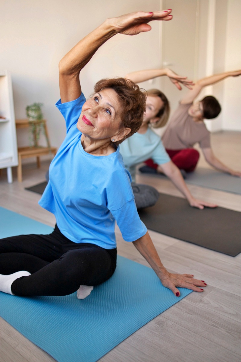 Do yoga or low-impact aerobics indoors