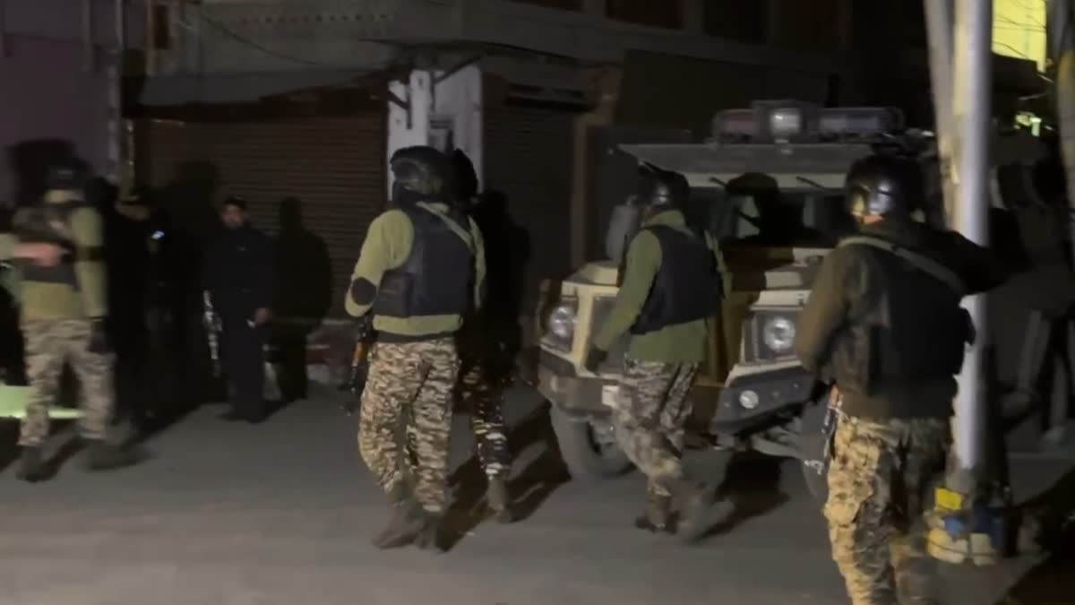 Security forces stand guard in downtown Srinagar after militant attack on Wednesday Feb 7, 2024