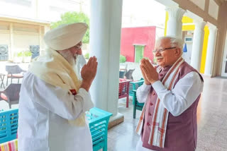 Haryana CM Manohar Lal met Baba Gurinder Singh Dhillon, met at Sant Kabir Kutir