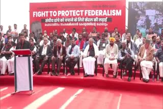 LDF started its election campaign  Jantar Mantar Strike In Delhi LDF  Campaign For Lok Sabha Elections  ഡല്‍ഹി ജന്തര്‍ മന്ദിര്‍ സമരം  ലോക്‌സഭാ തെരഞ്ഞെടുപ്പ്‌ പ്രചാരണം
