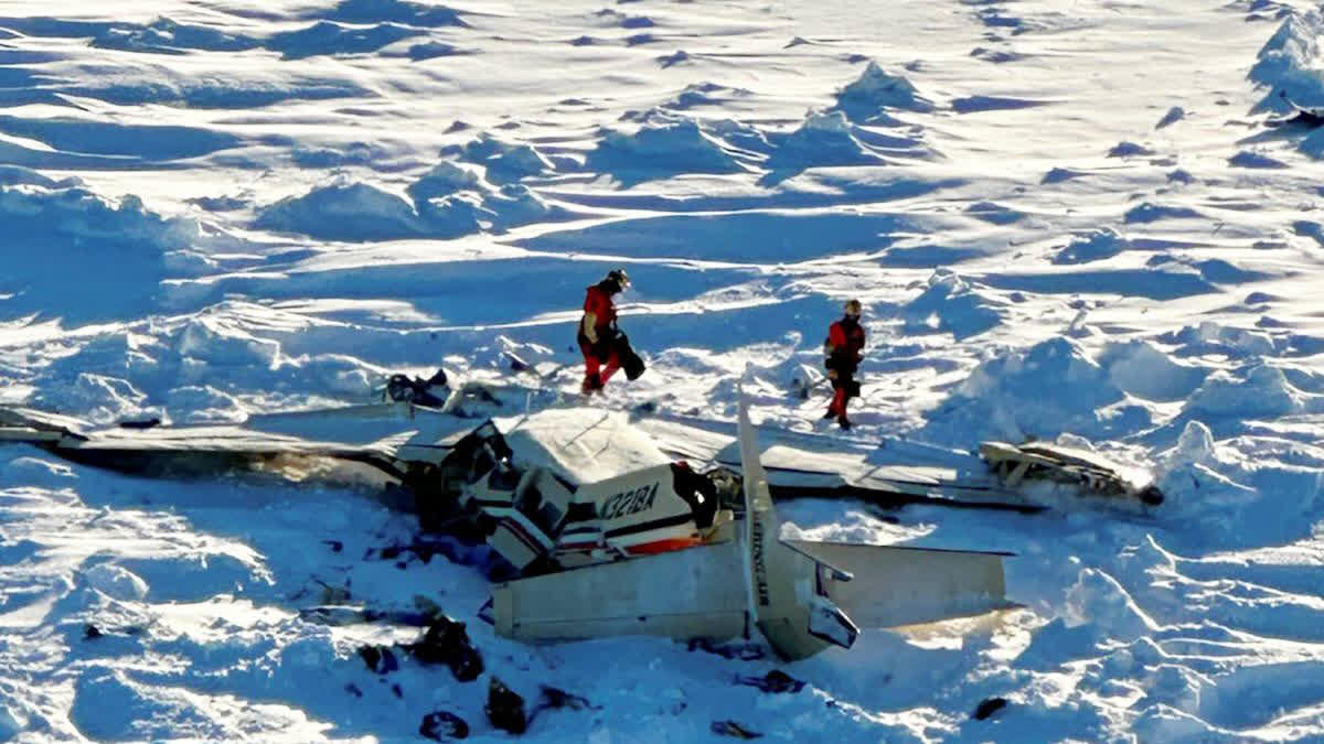 A commuter plane crashed on Alaskan sea ice, killing all 10 aboard. Authorities lost contact mid-flight, and rescuers found wreckage offshore near Nome.