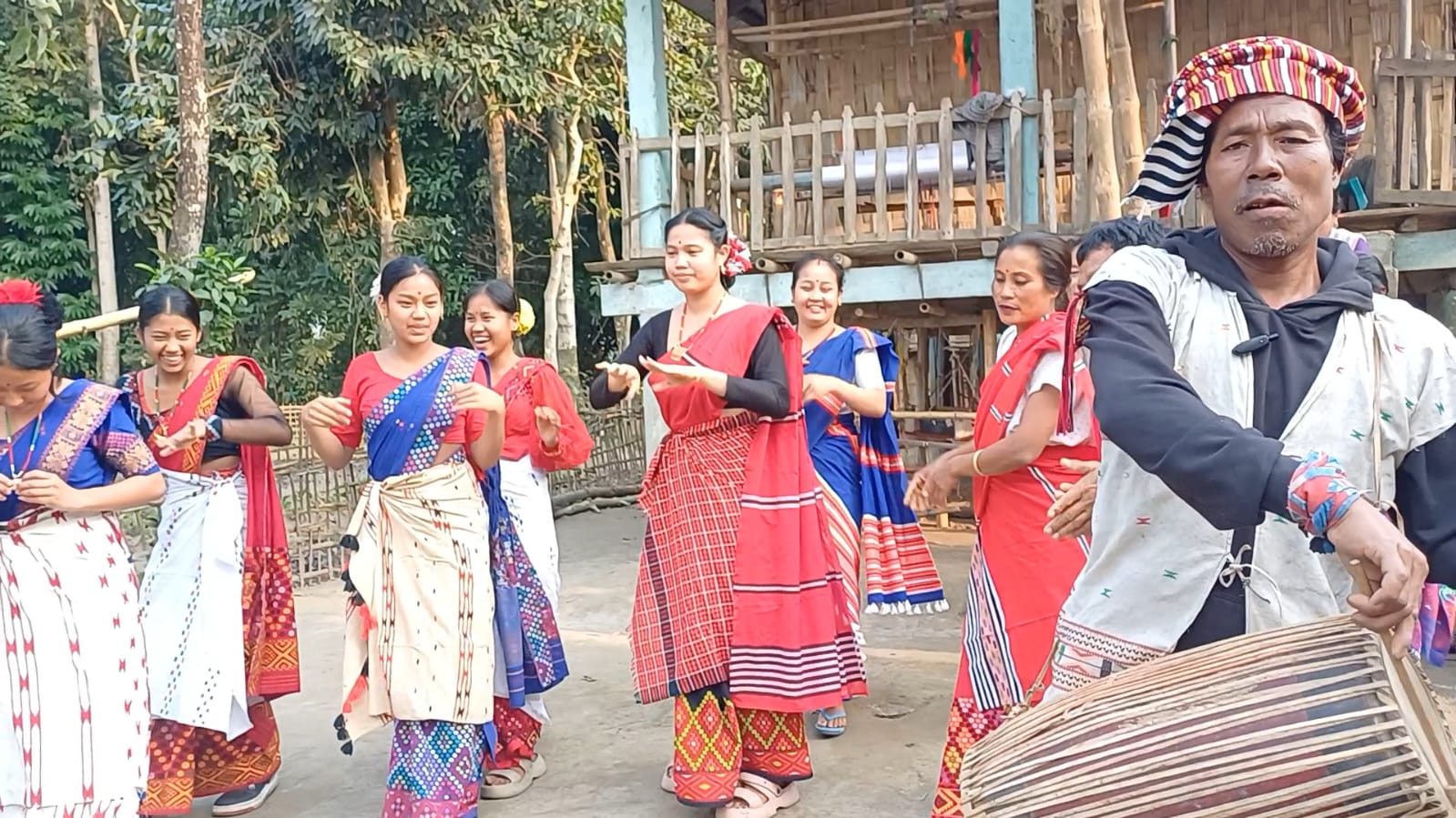 Missing girls busy weaving different clothes for Ali Aye Ligang at Dhakuakhana