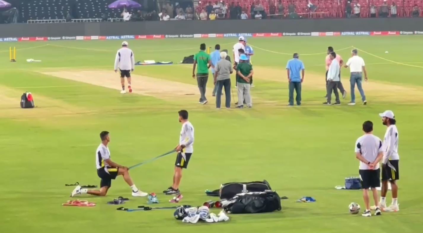 India players net practice at Barabati Stadium