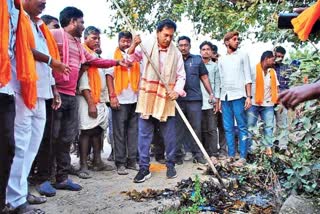 MLA Parthasarathi Valmiki Cleaned Drainage Canals in Kurnool District