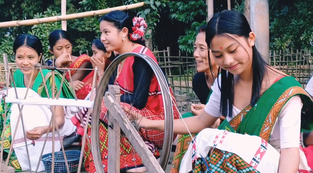 Missing girls busy weaving different clothes for Ali Aye Ligang at Dhakuakhana