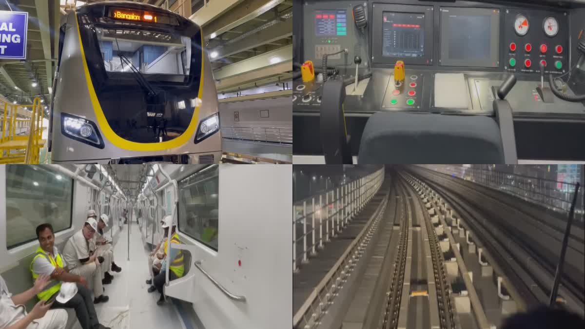 trial run of driverless train  Namma Metro yellow line  ഡ്രൈവറില്ലാ മെട്രോ ട്രയൽ റണ്‍  ബെംഗളൂരു ഡ്രൈവറില്ലാ മെട്രോ