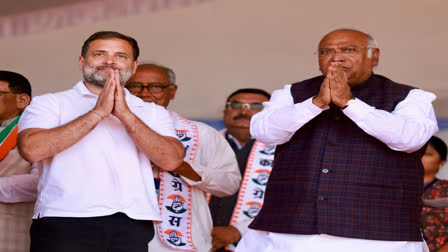 Rahul Gandhi (Left) with Mallikarjun Kharge; Photo: X@kharge