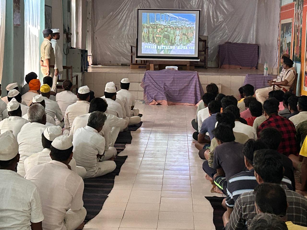 Prisoners watch patriotic cinema