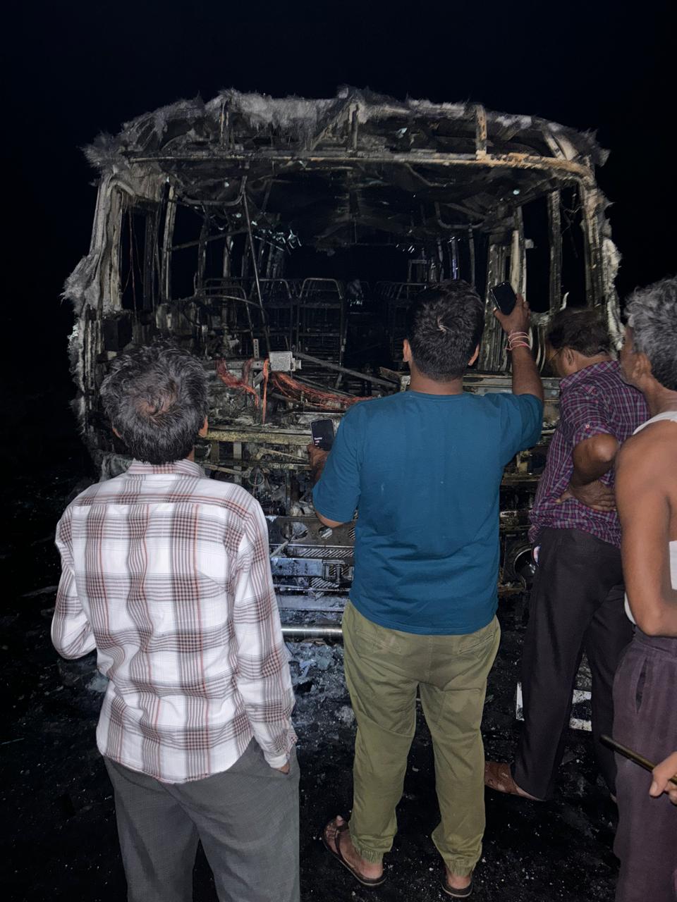 EVM BUS CAUGHT FIRE IN BETUL