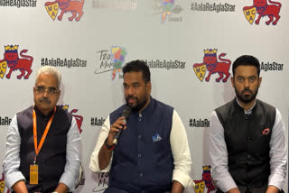 Mumbai Cricket Association President Ajinkya Naik (C) and Secretary Abhay Hadap along with Vihang Sarnaik, Chairman of T20 Mumbai League Governing Council address the media during the T20 Mumbai League 2025 Auction in Mumbai on Wednesday, May 7, 2025