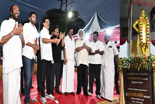 திருச்சியில் அமைக்கப்பட்டுள்ள நடிகர் சிவாஜி கணேசன் சிலையை முதலமைச்சர் மு.க.ஸ்டாலின் திறந்து வைத்தார்
