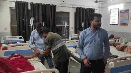 Injured passengers being treated at the hospital after bus carrying Mata Vaishno Devi pilgrims overturns in UP's Firozabad on Saturday, June 8, 2024