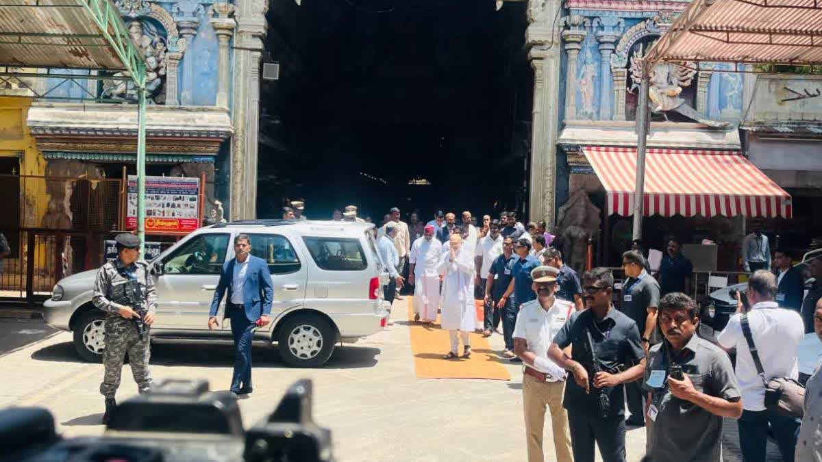 Amit Shah visited Meenakshi Amman Temple in Madurai
