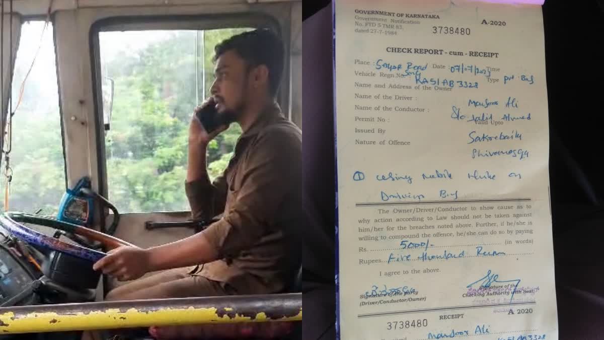bus-driver-fined-for-driving-while-talking-on-mobile-in-shivamogga