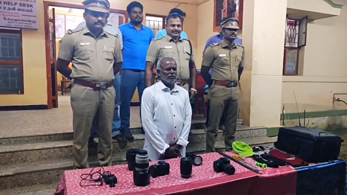 Police arrested a man who was absconding after robbing 8 lakh rupees worth equipment from Manaparai studio