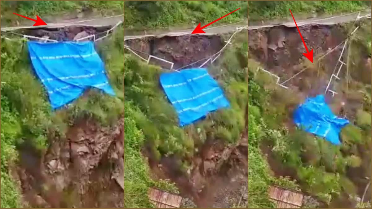 Landslide on Shimla Dhingu temple road