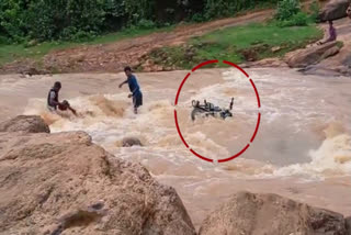 Bike Washed Away in Stream